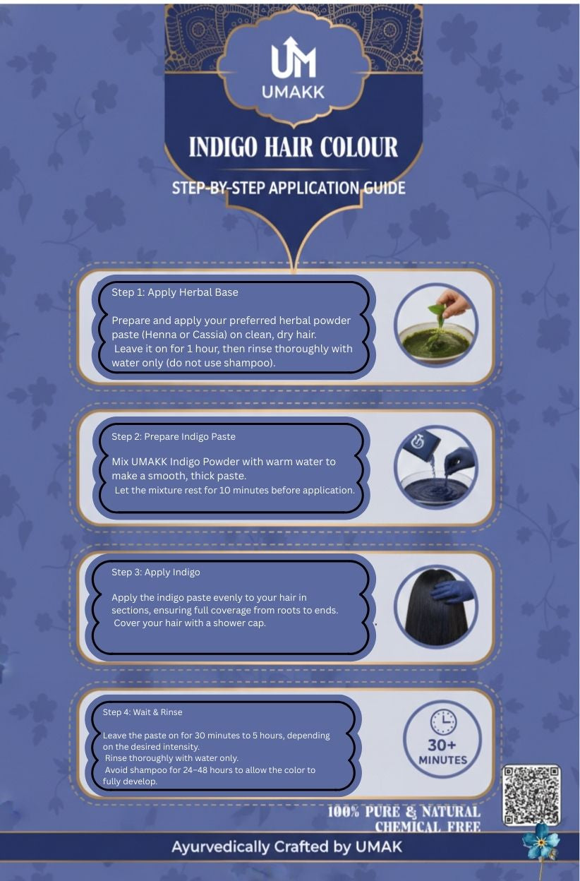 UMAKK Indigo Powder – 100% Natural Hair Colour