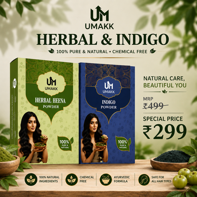 Organic Indigo Leaf Powder & Herbal Henna Powder – Natural Hair Colour Combo