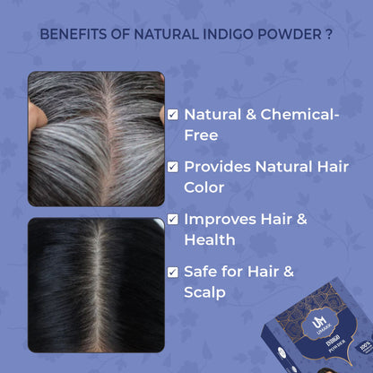 UMAKK Indigo Powder – 100% Natural Hair Colour -  200 gm