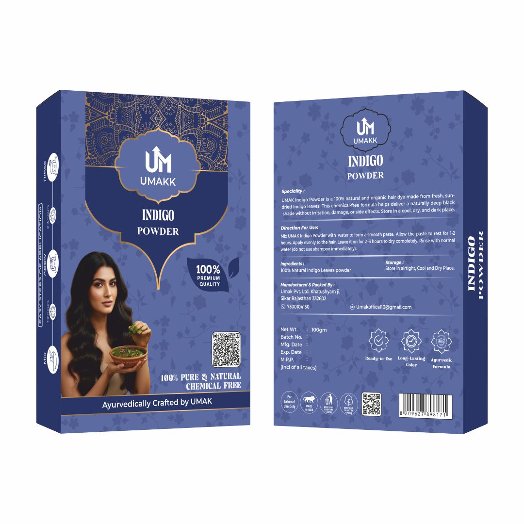 UMAKK Indigo Powder – 100% Natural Hair Colour