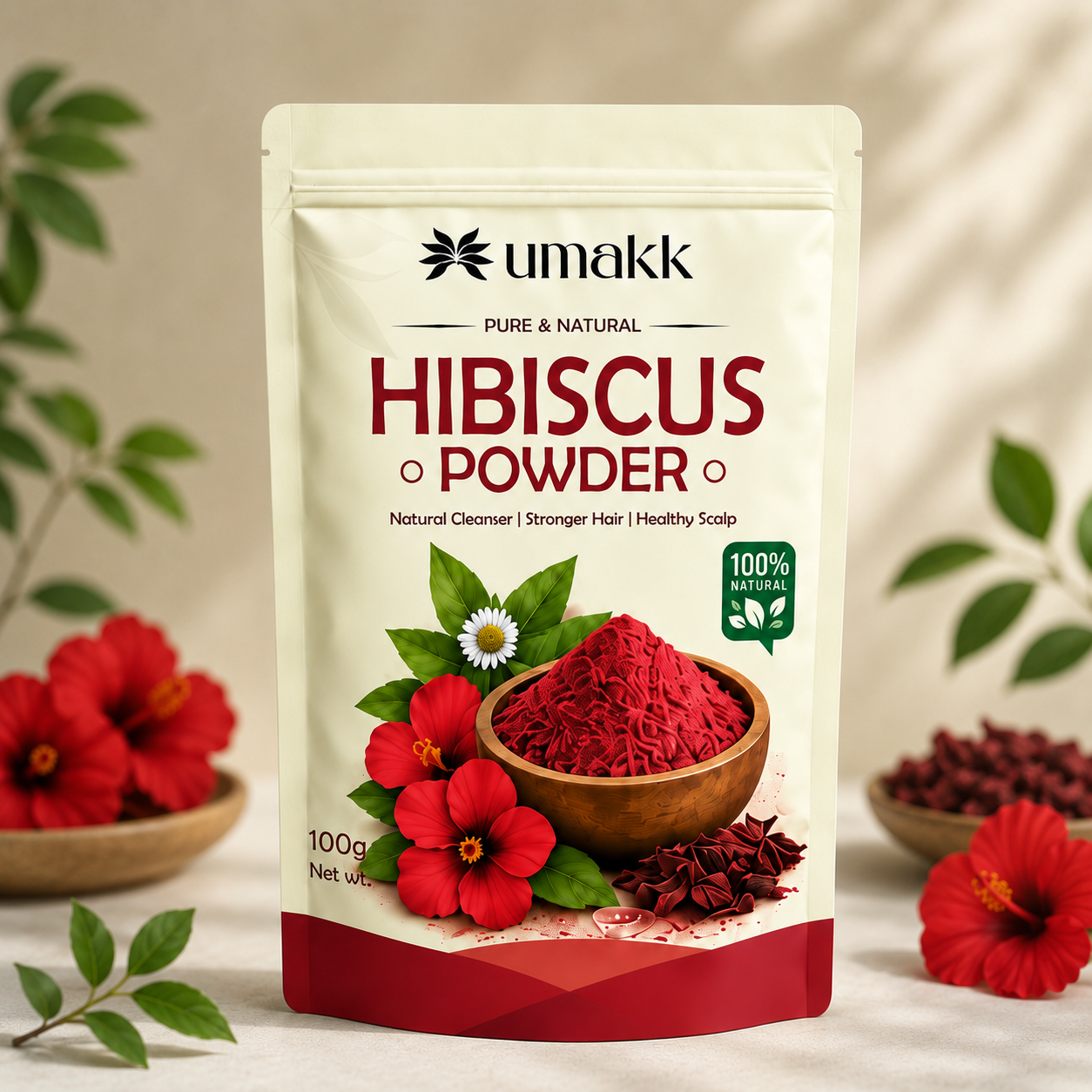 UMAKK Herbal Hair Care Powder Combo 500g | Amla, Reetha, Shikakai, Bhringraj, Hibiscus & Henna Powder | 100% Pure & Natural | For Stronger Hair & Healthy Scalp